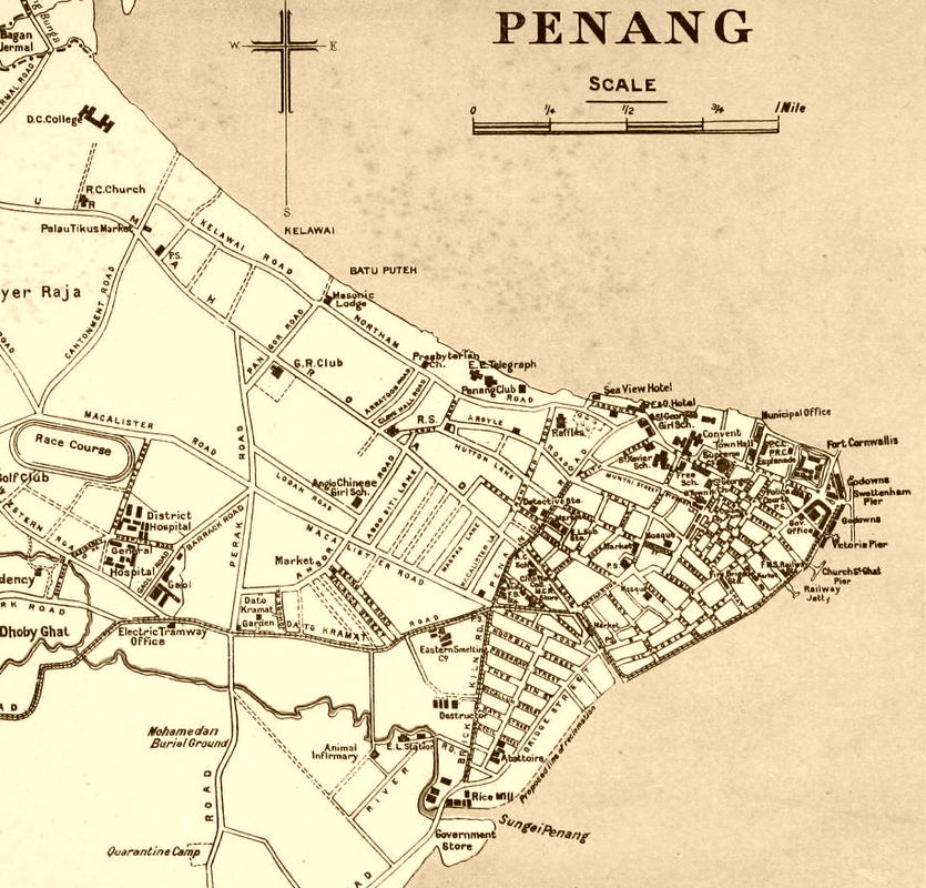 Map of Penang in 1914