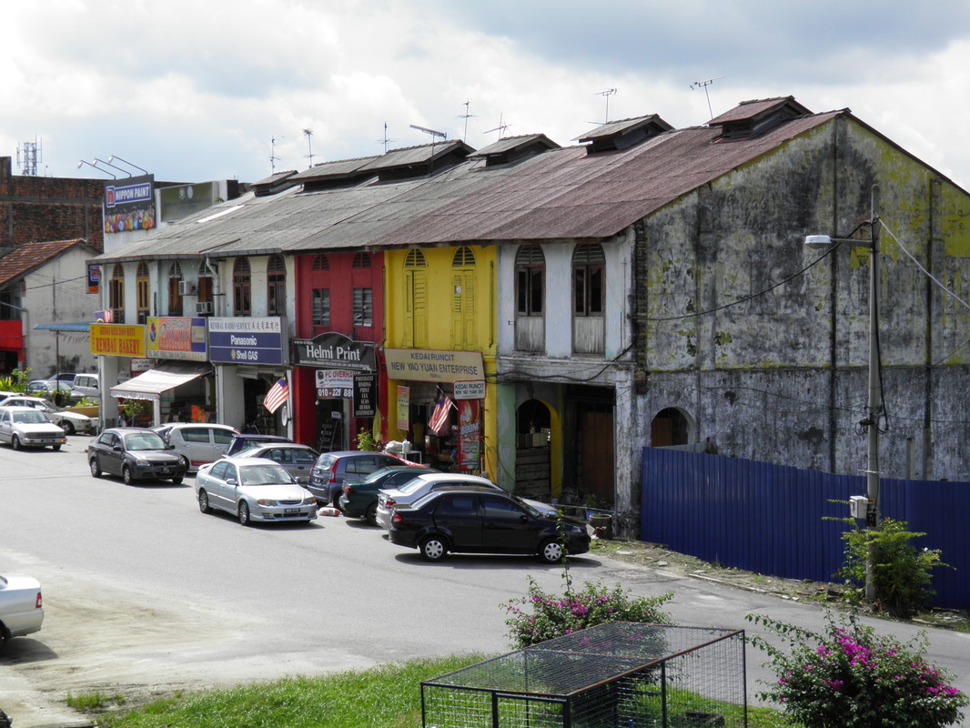 A row of shophouses in Rembau.