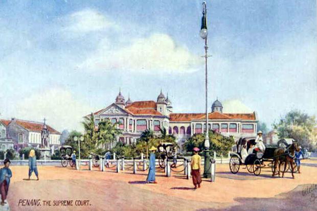 Vintage Postcard of the Supreme Court, Penang